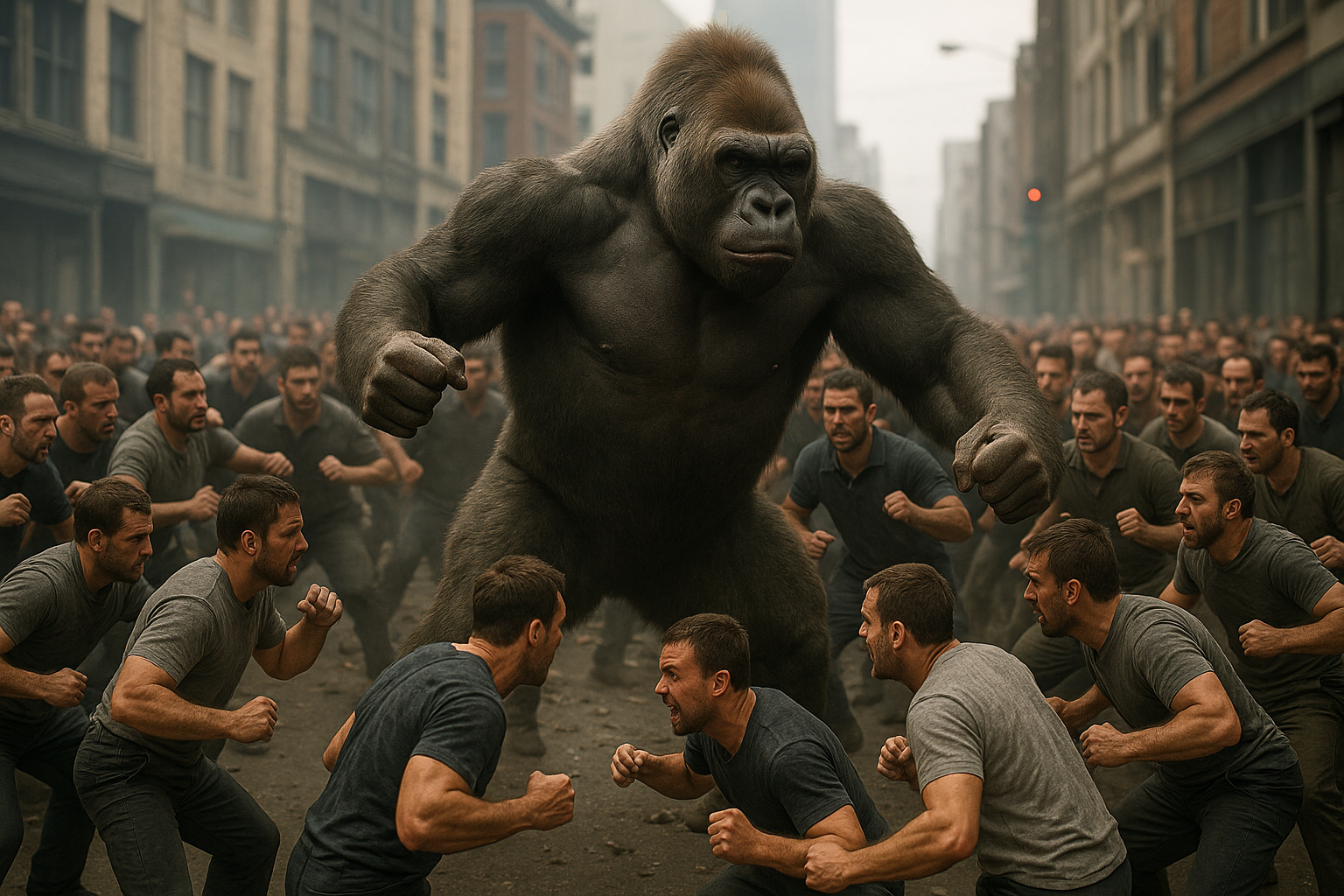 Le verdict est tombé : 1 gorille contre 100 humains, voici le gagnant !